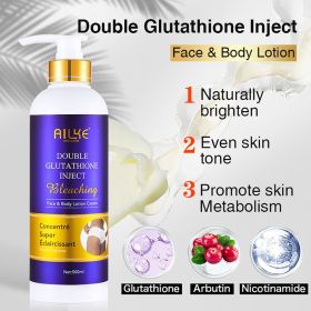 AILKE Super Bleaching Body Lotion,Black Spot Corrector,Use For Face And Body,Suitable For Black Skin,Korean Whitening Skin Care (Color: Glutathione Lotion)